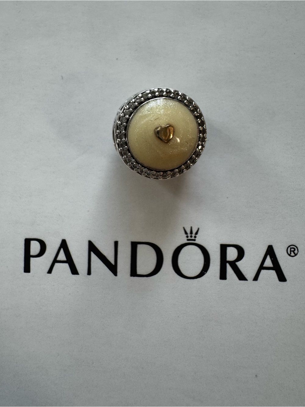 EUC PANDORA Heart Sterling Silver/14K Gold charm